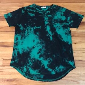 🌺 KLIEGOU Hip Hop Tie Dye Hipster Curve Hem T-Shirt Sz L